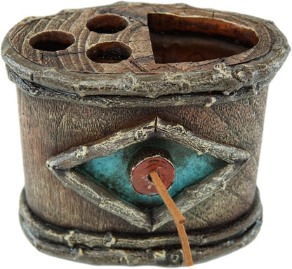 Rústico Southwestern Old World Country Bullseye turquesa con bordes de madera