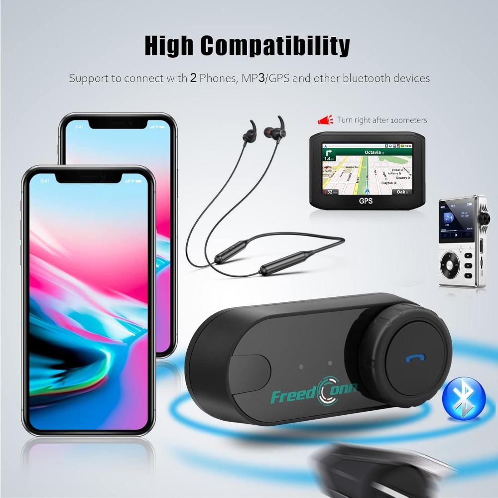 Auriculares Bluetooth para Casco de Motocicleta Freedconn Tcom VB