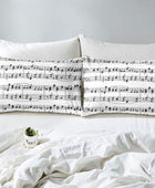 Erosebridal Juego de ropa de cama con temática musical, funda de edredón de...