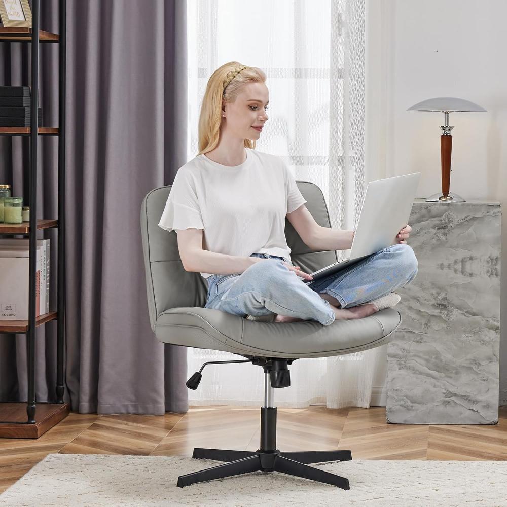 Silla Para Oficina Con Patas Cruzadas, OLIXIS, Gris