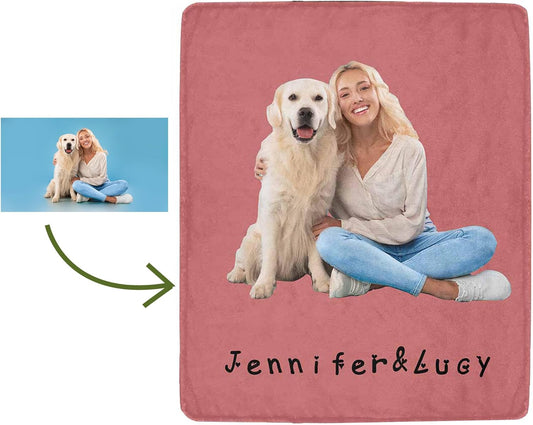 M YESCUSTOM Manta personalizada para perros con tu propia foto y texto, manta...