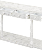 Mesa consola grande retro de 63 pulgadas con 4 cajones de almacenamiento y 1...
