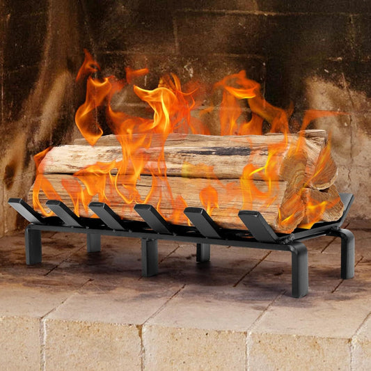 Rejilla de chimenea de 13 pulgadas con retenedor de brasa, estante de rejilla