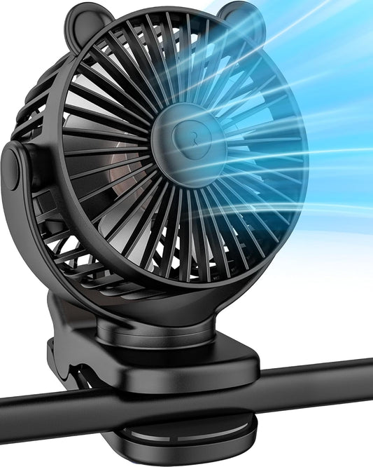 KIDEE Ventilador portátil con clip, pequeño ventilador de escritorio que...