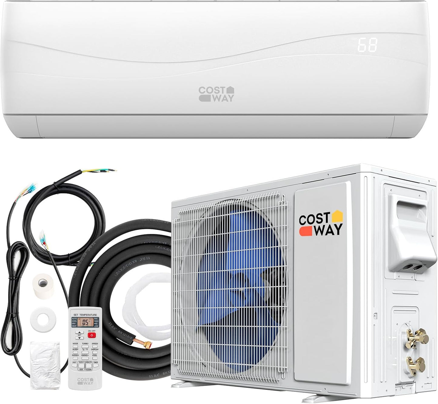 Aire acondicionado y calentador mini split de 18000BTU, 19 SEER2 208-230 V,