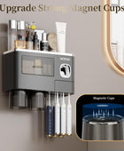 MOPMS Portacepillos de dientes, montaje en la pared para baño, dispensador...