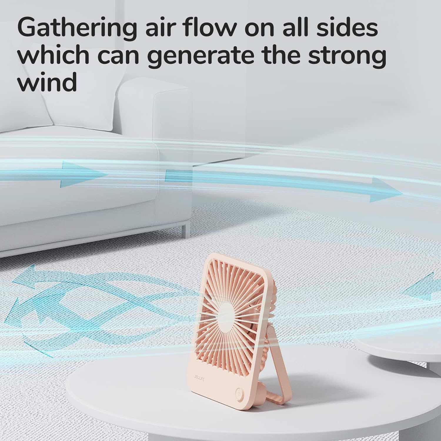JISULIFE - Ventilador de escritorio personal portátil, plegable hasta los 180...