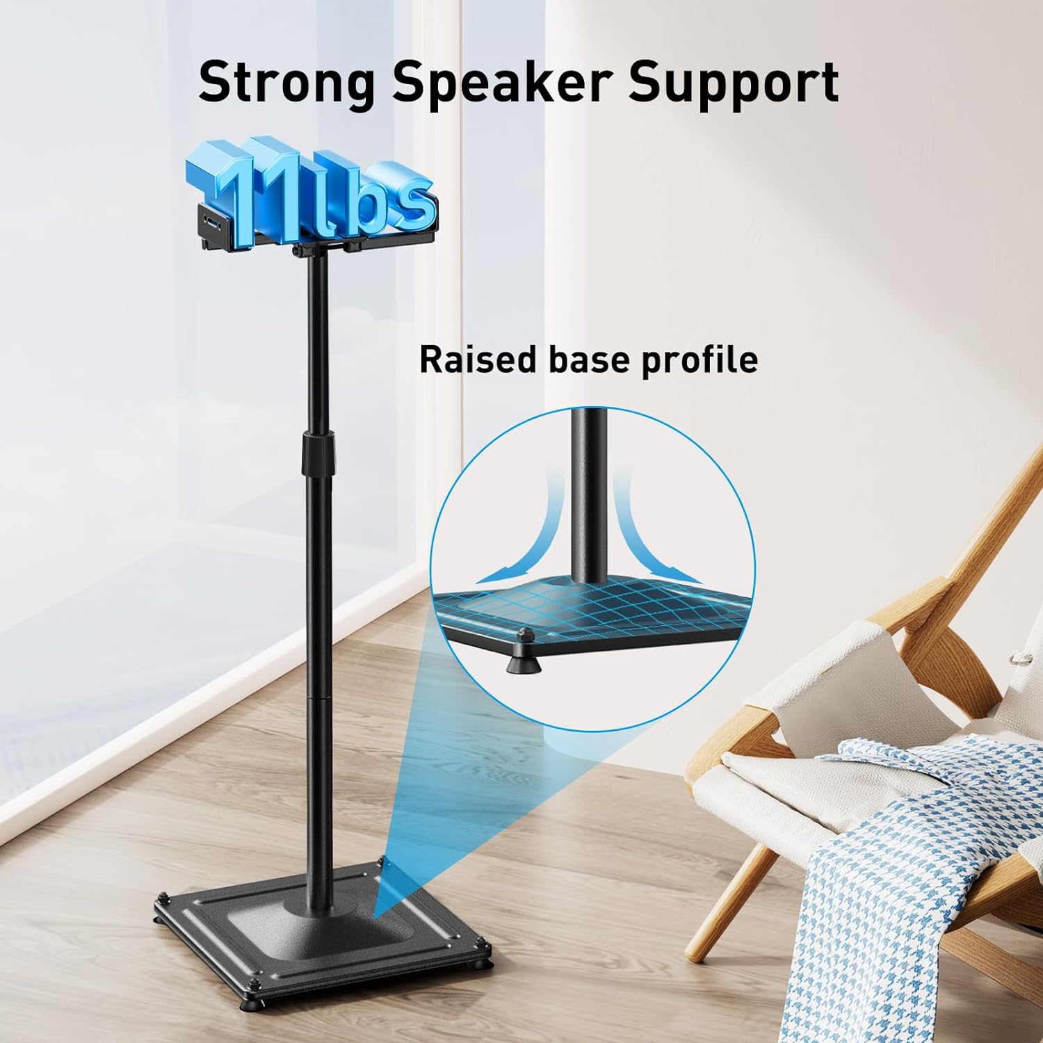 PERLESMITH Soportes universales para altavoces de sonido envolvente, altura...