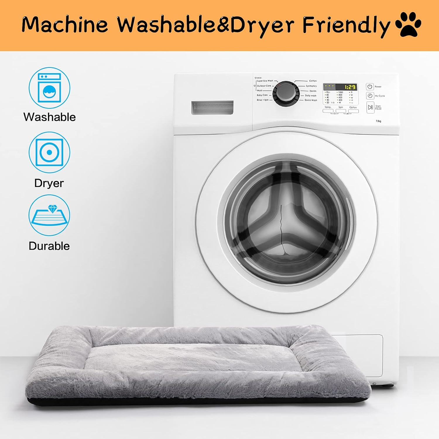 Cama para perros medianosmedianos, apta para metal, ultrasuave, lavable y...