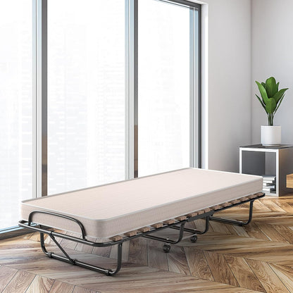 Camas plegables con colchón de espuma viscoelástica, cama plegable tamaño cuna