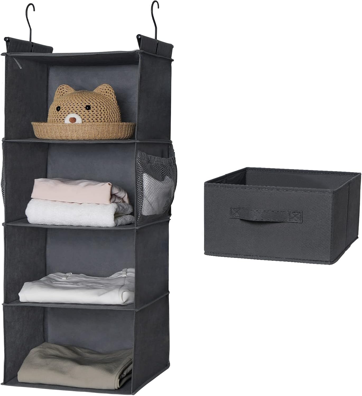 MAX Houser Organizador colgante de armario de 4 estantes, ahorro de espacio,...