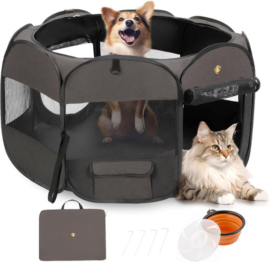 Pet Puppy Kitten Playpen  Portable Pop Up Dog Cat Play Pen Tent Crates Cage for...