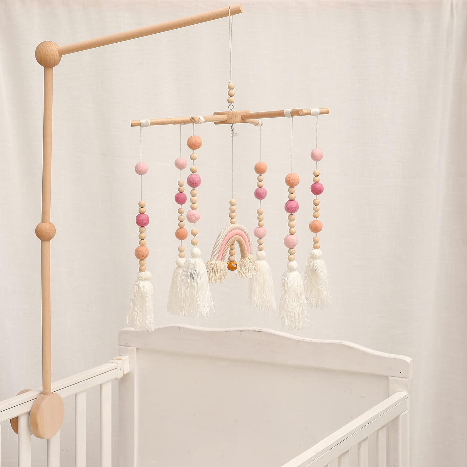 HBM - Brazo móvil de madera para cuna, colgador móvil para cuna, decoración de...
