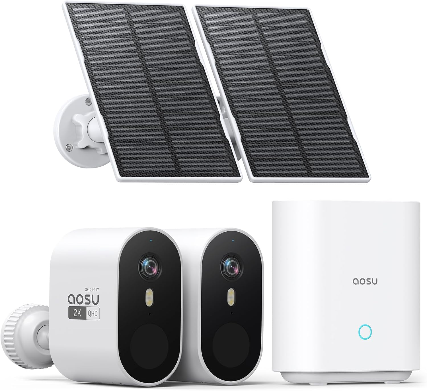 AOSU Cámaras de seguridad solares inalámbricas para exteriores, sistema de...