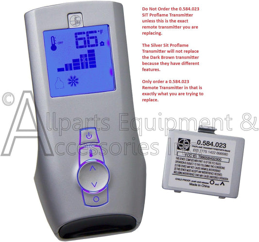 Sit 0.584.023 Proflame 1 Transmisor de plata Serie GTMF Termostato de mano con...