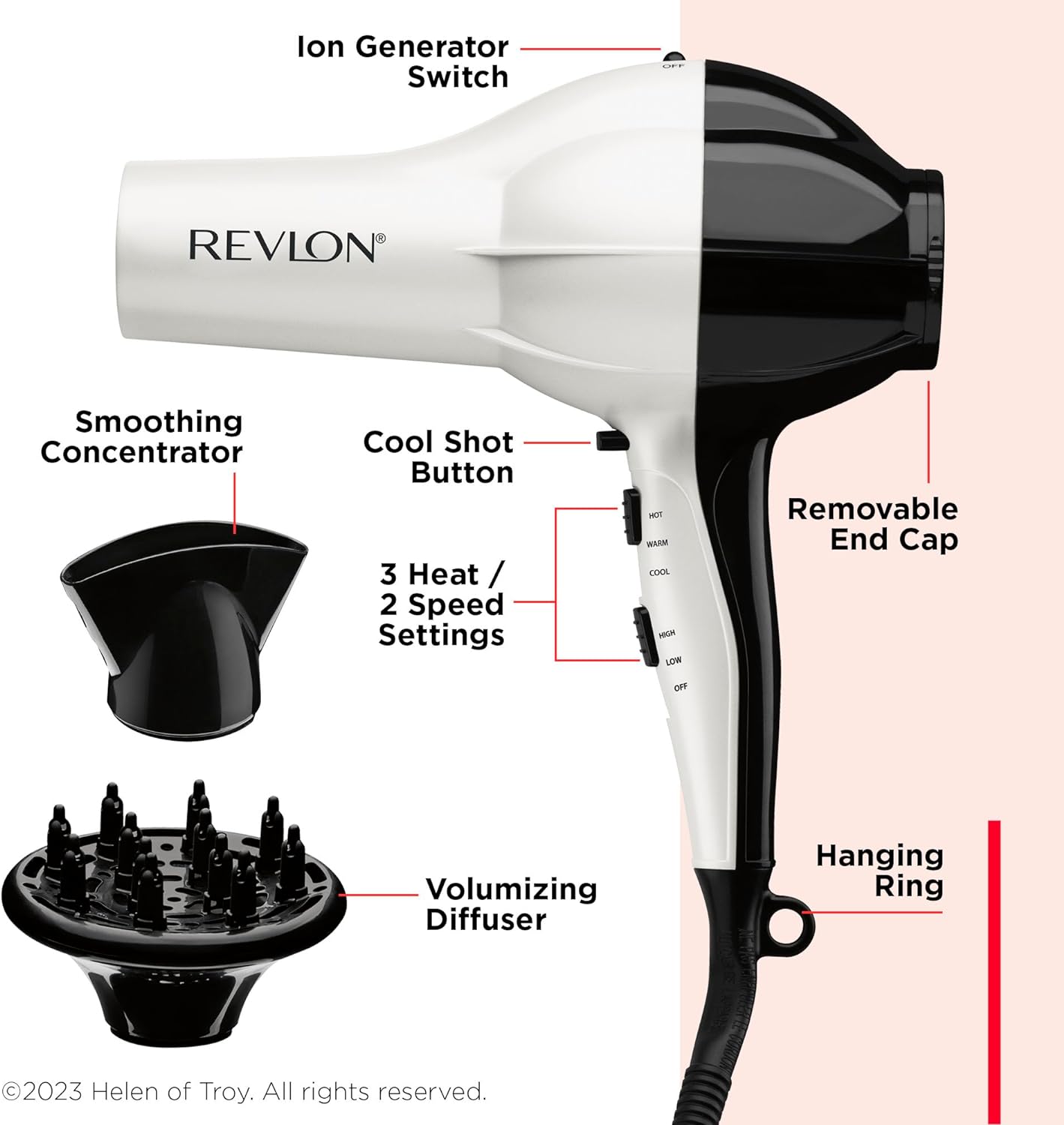 Secador de pelo Revlon con difusor 1875 W