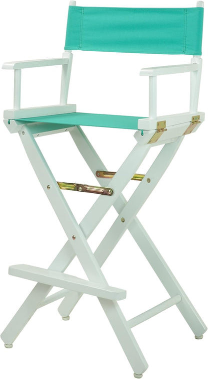 Casual Home - Silla de director de 30 in, marco blanco, con lona color verde...