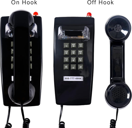 Teléfonos clásicos de pared para teléfono fijo con anillo mecánico, teléfono de...