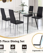 Giantex Juego de mesa de comedor para 4, juego de sillas de mesa de cocina con