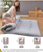Colchón de futón japonés plegable de tatami, tapete de dormir enrollable con...