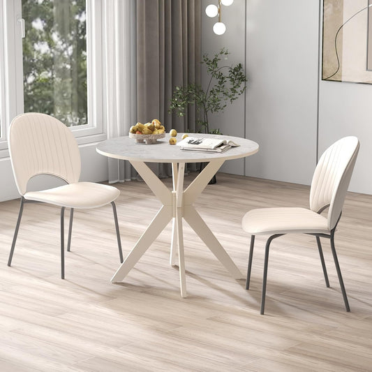 Giantex Mesa de comedor redonda de madera de 36 pulgadas, mesa de cocina de...