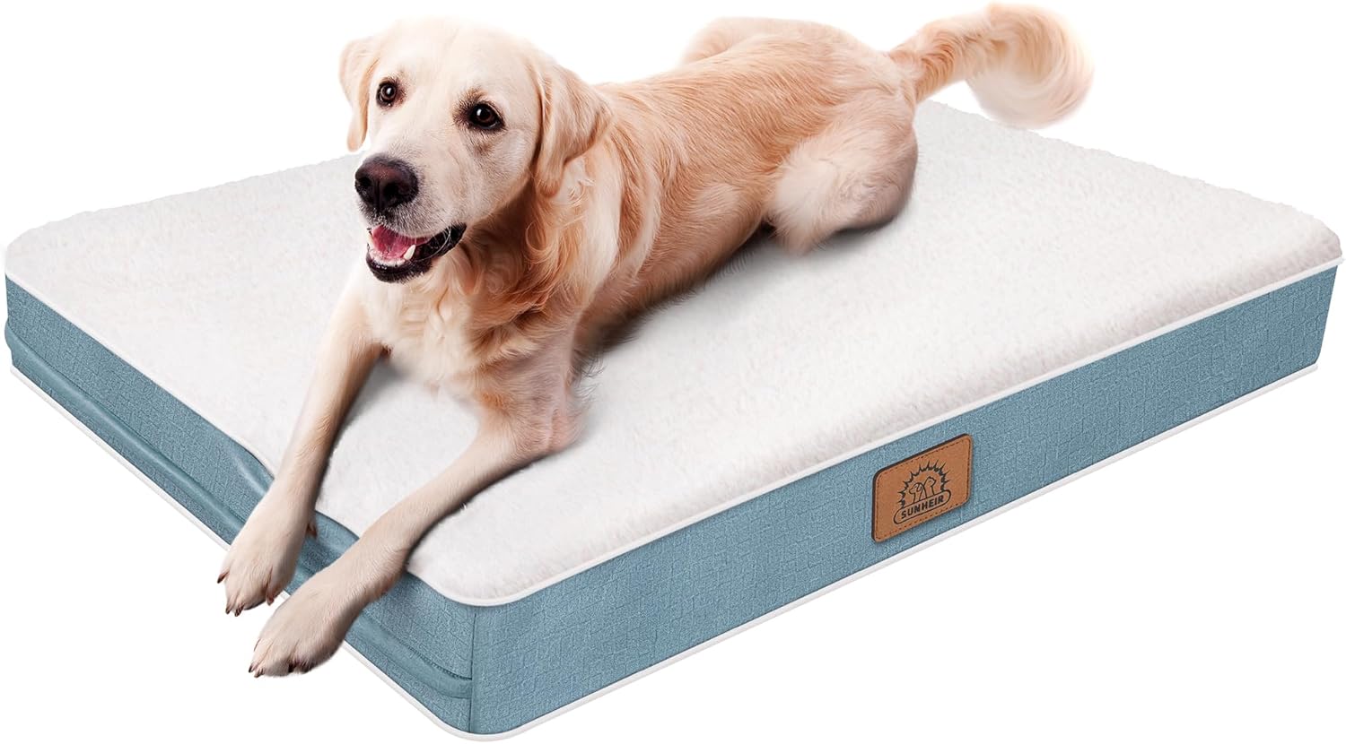 Cama ortopédica para perros medianos, cama impermeable de lujo para perros con...