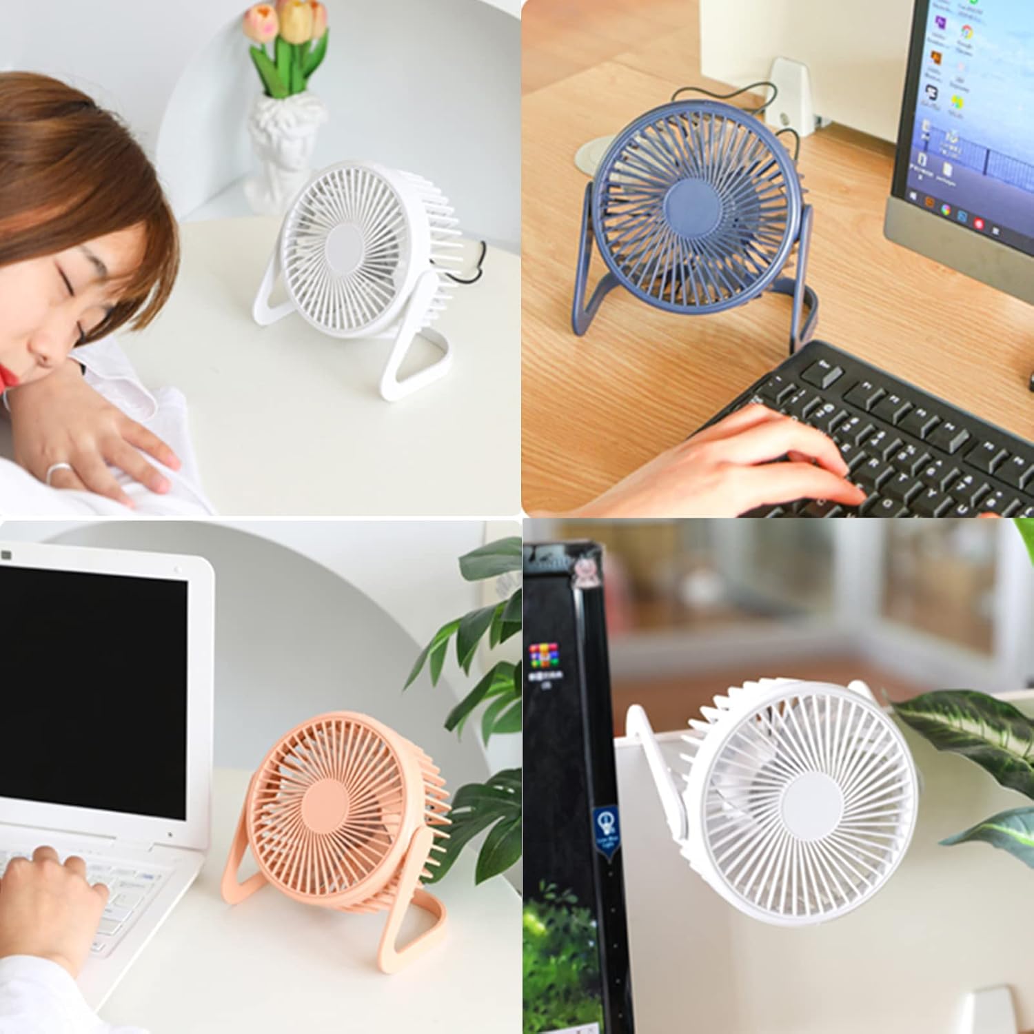 Ventilador de escritorio de 9 pulgadas, ventilador USB de 2 velocidades, fuerte...