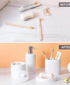 Juego de accesorios de baño, juego completo de accesorios de baño de cerámica...
