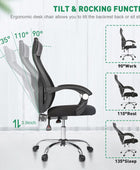 Silla de oficina ergonómica, silla giratoria para computadora con reposabrazos,...