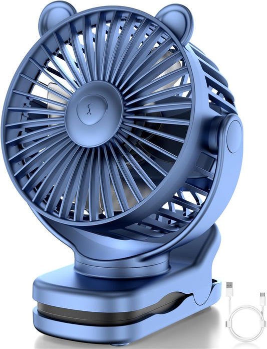 Ventilador de clip, ventilador portátil recargable con batería de 2000 mAh,...