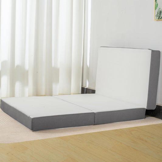 Colchón portátil de espuma viscoelástica de gel triple plegable de 3 pulgadas,