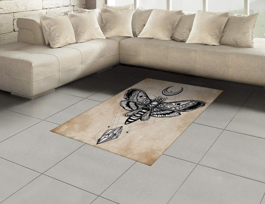 Ambesonne Alfombra de fantasía, cabeza muerta con ilustración de calavera...
