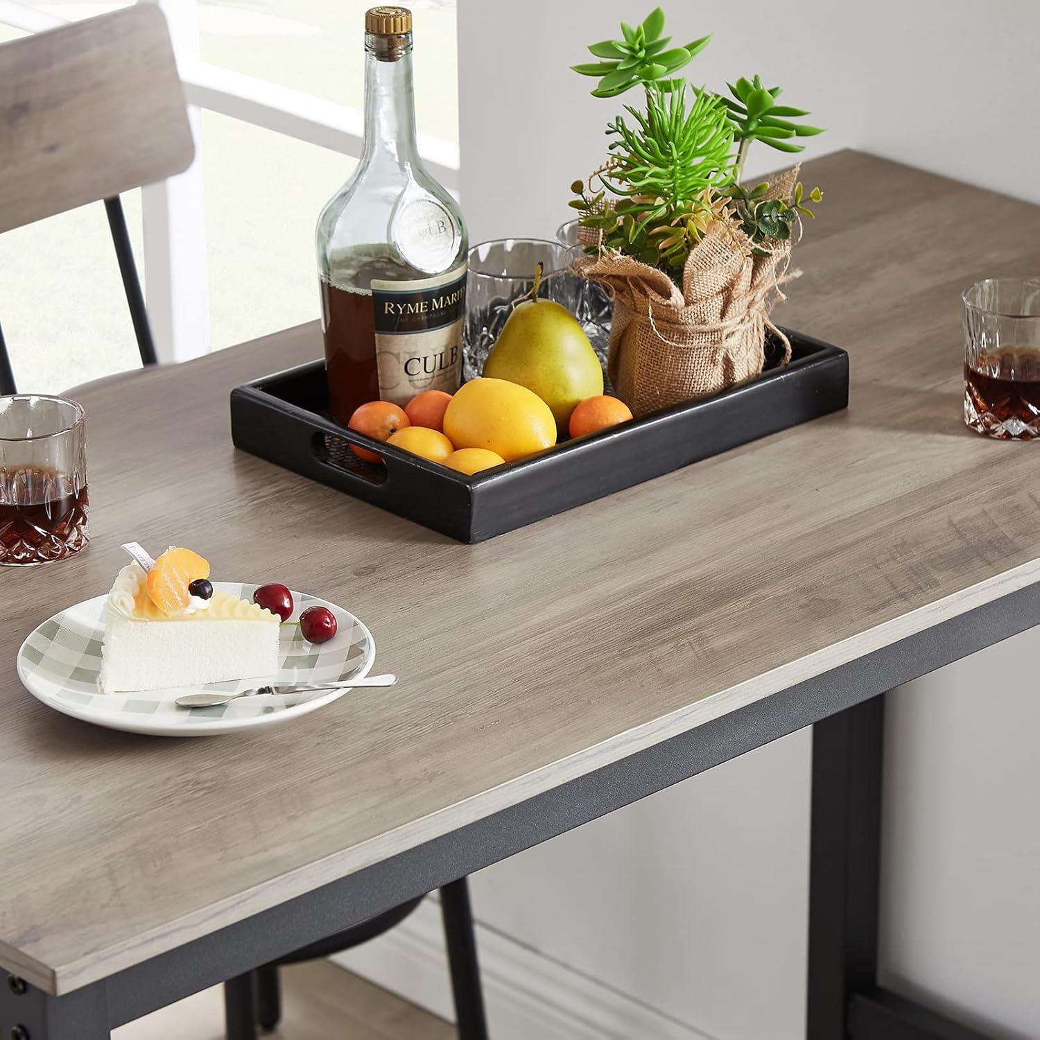 KIVENJAJA Juego de mesa y sillas de bar para 4, mesa rectangular de 5 piezas y...