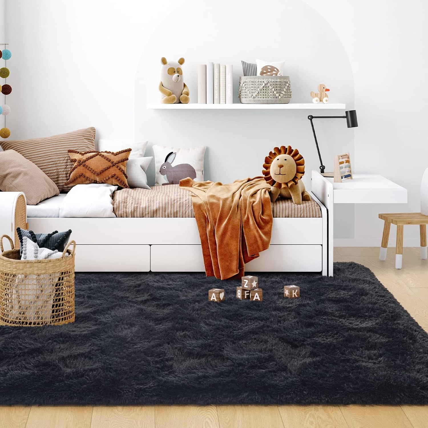 Alfombra suave y esponjosa para la habitación de los niños, decoración para la