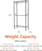 Tienda Basics WI-GAR1436B - Estante organizador de armario con ruedas,...
