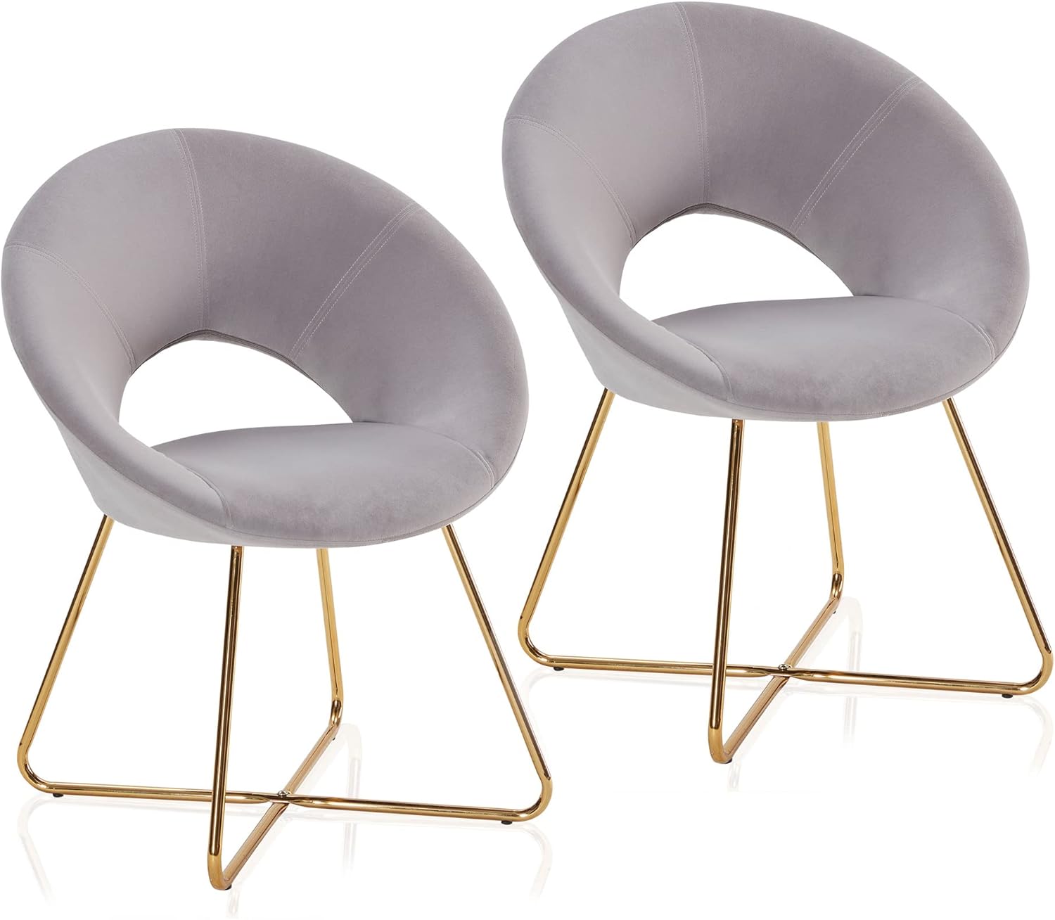 BELLEZE Juego de 2 sillas decorativas modernas de terciopelo, cómodas sillas de...