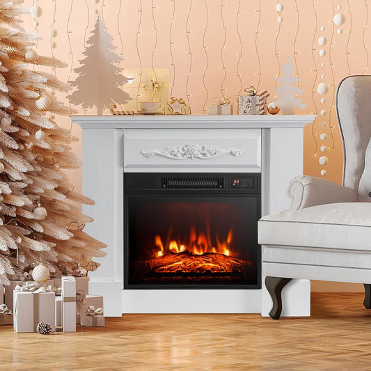 ORALNER Chimenea eléctrica de 32 pulgadas con repisa, paquete de caja de...