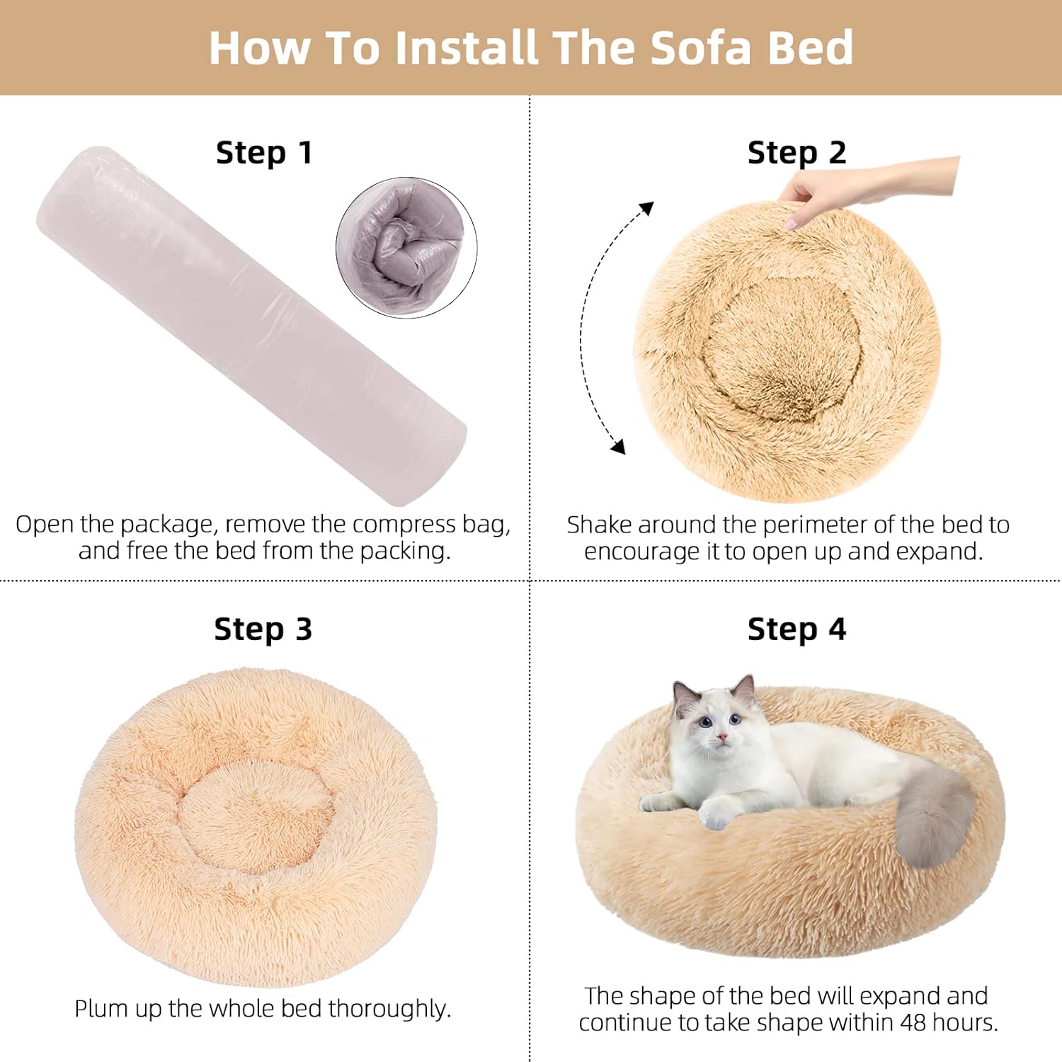 Camas para gatos de interior, cama para perros de 20 pulgadas para perros