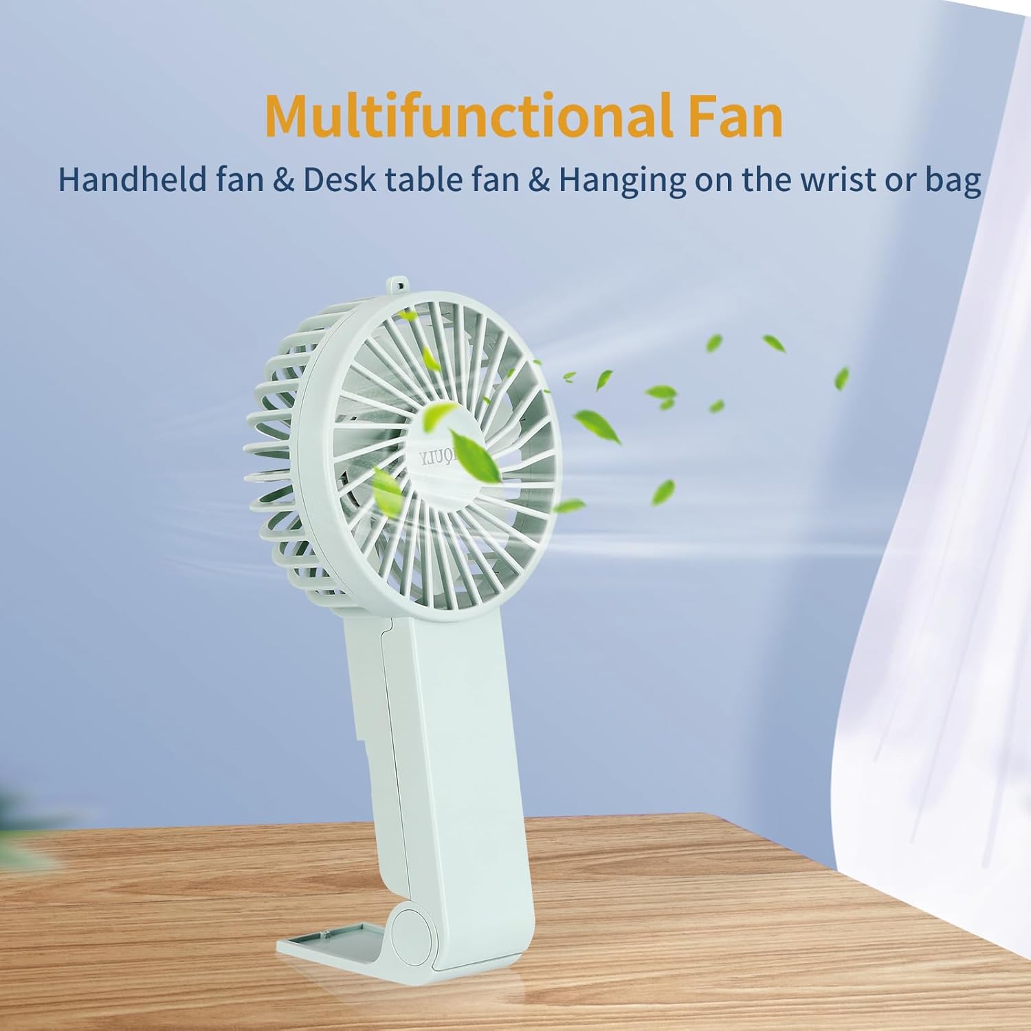 Ventilador de mano, ventilador portátil personal de 3 velocidades, ajustable,...