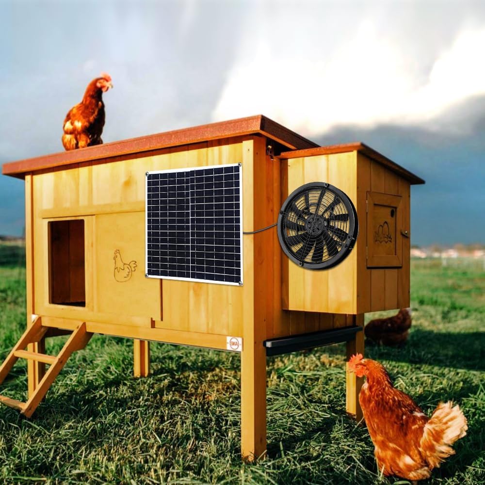 SUNYIMA Ventilador solar, 20 W, resistente a la intemperie, ventilador solar...