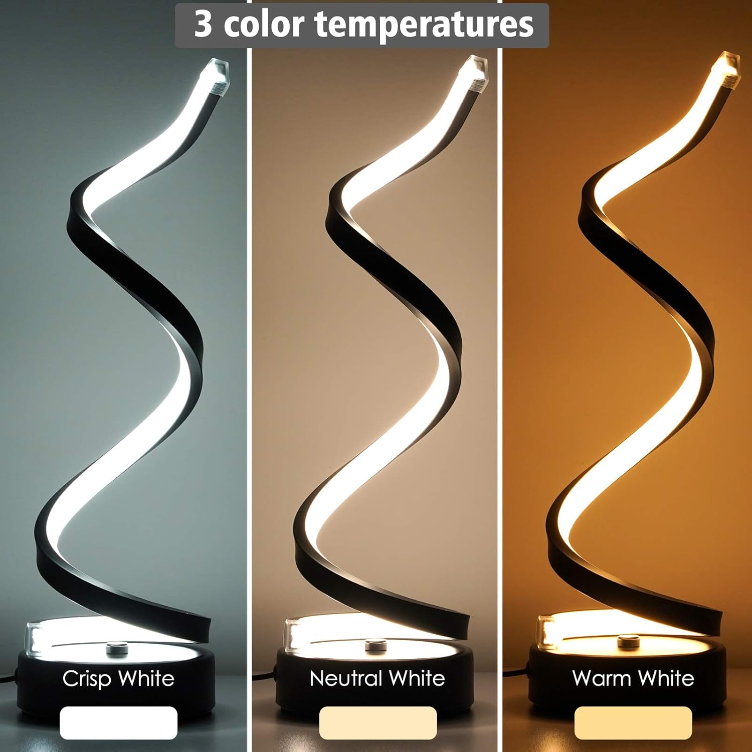 Lámpara LED Circular Y En Espiral Para Mesa O Escritorio, Diseño Minimalista Creativo Y Contemporáneo