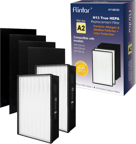 Flintar Filtro de repuesto True HEPA tipo A2, fabricado en TAIWÁN, compatible...