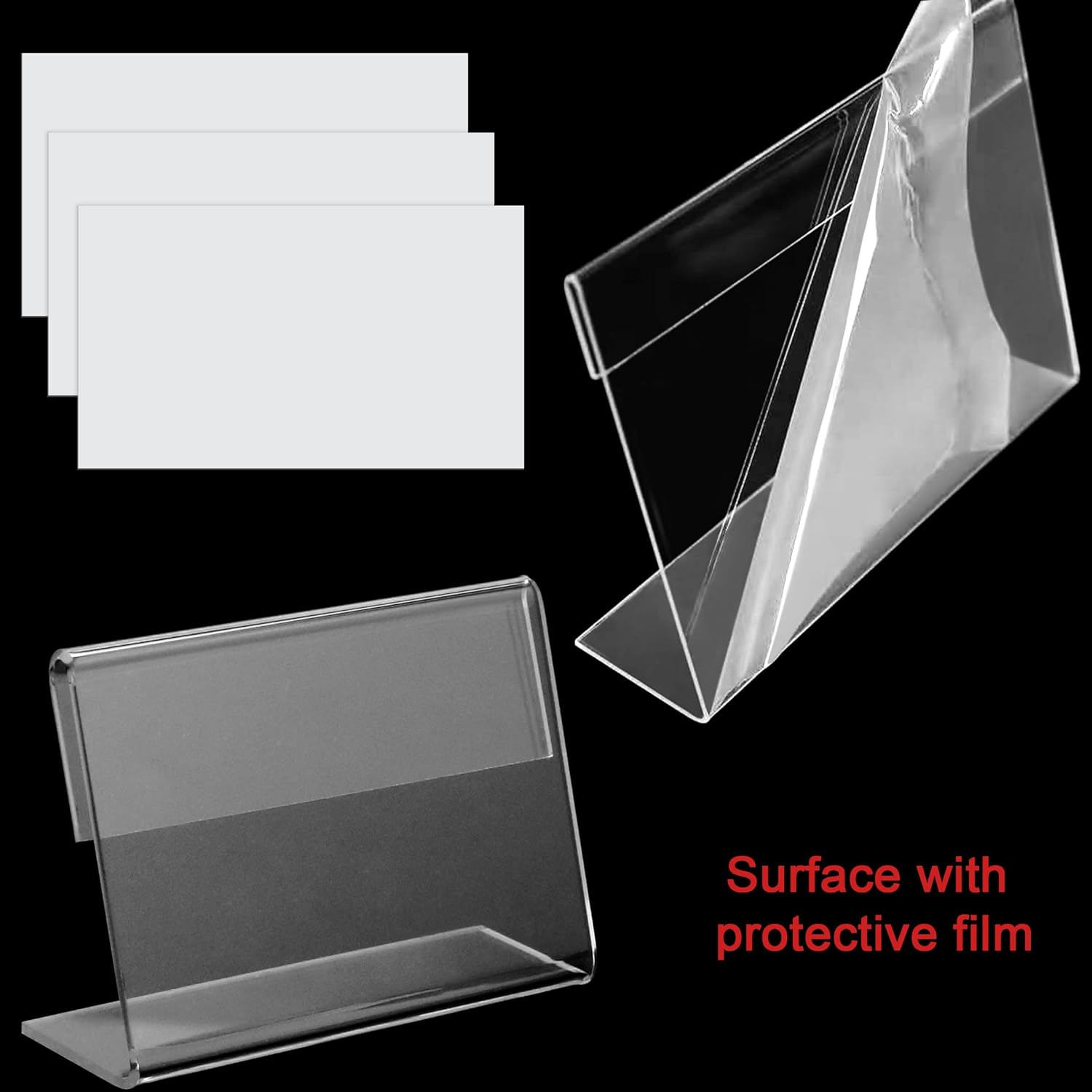 BILLIOTEAM Paquete de 50 mini soportes transparentes con etiquetas en blanco,...
