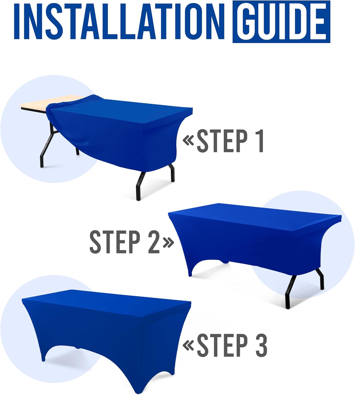 Utopia Kitchen Mantel rectangular de elastano de 6 pies 1 paquete, azul rey...