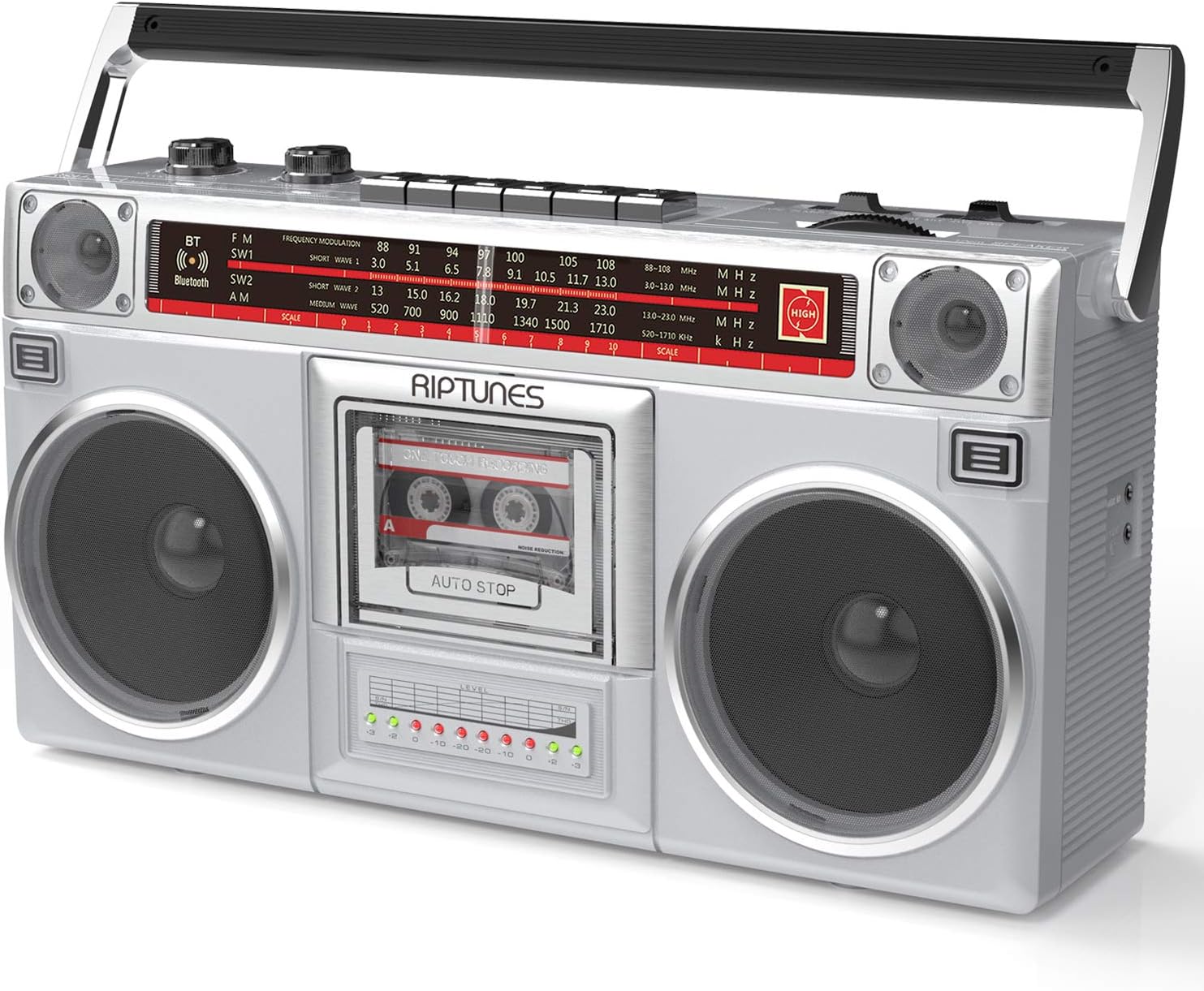 Riptunes Boombox - Grabador de cassette de radio, radio AMFM -SW1SW2,...