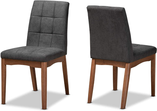 Baxton Studio Tara Juego de sillas de comedor de 2 piezas con acabado de madera