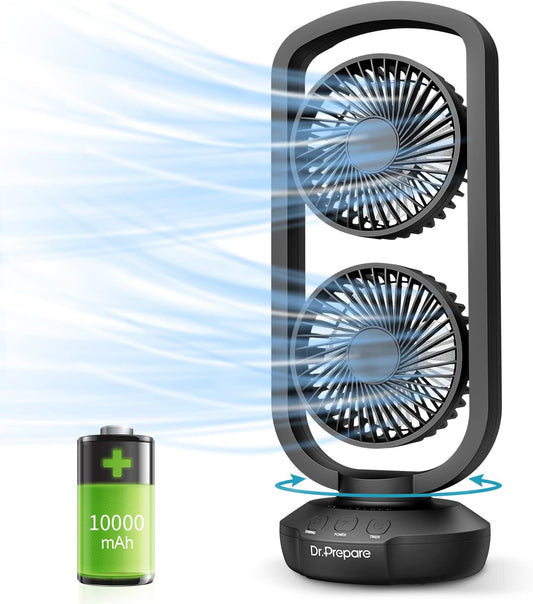 Dr. Prepare - Ventilador de torre de escritorio pequeño de 15 pulgadas,...