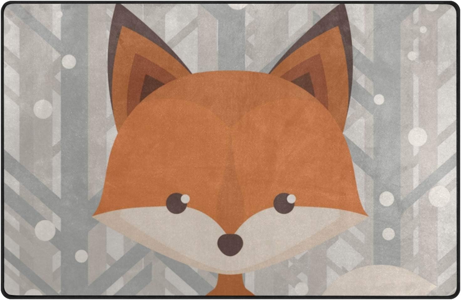 Alfombra ligera estampada decorativa contemporánea con diseño de zorro de...