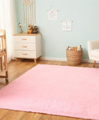 AMTOVO Alfombra peluda para sala de estar, 9 x 12 pulgadas, color rosa, grande,...