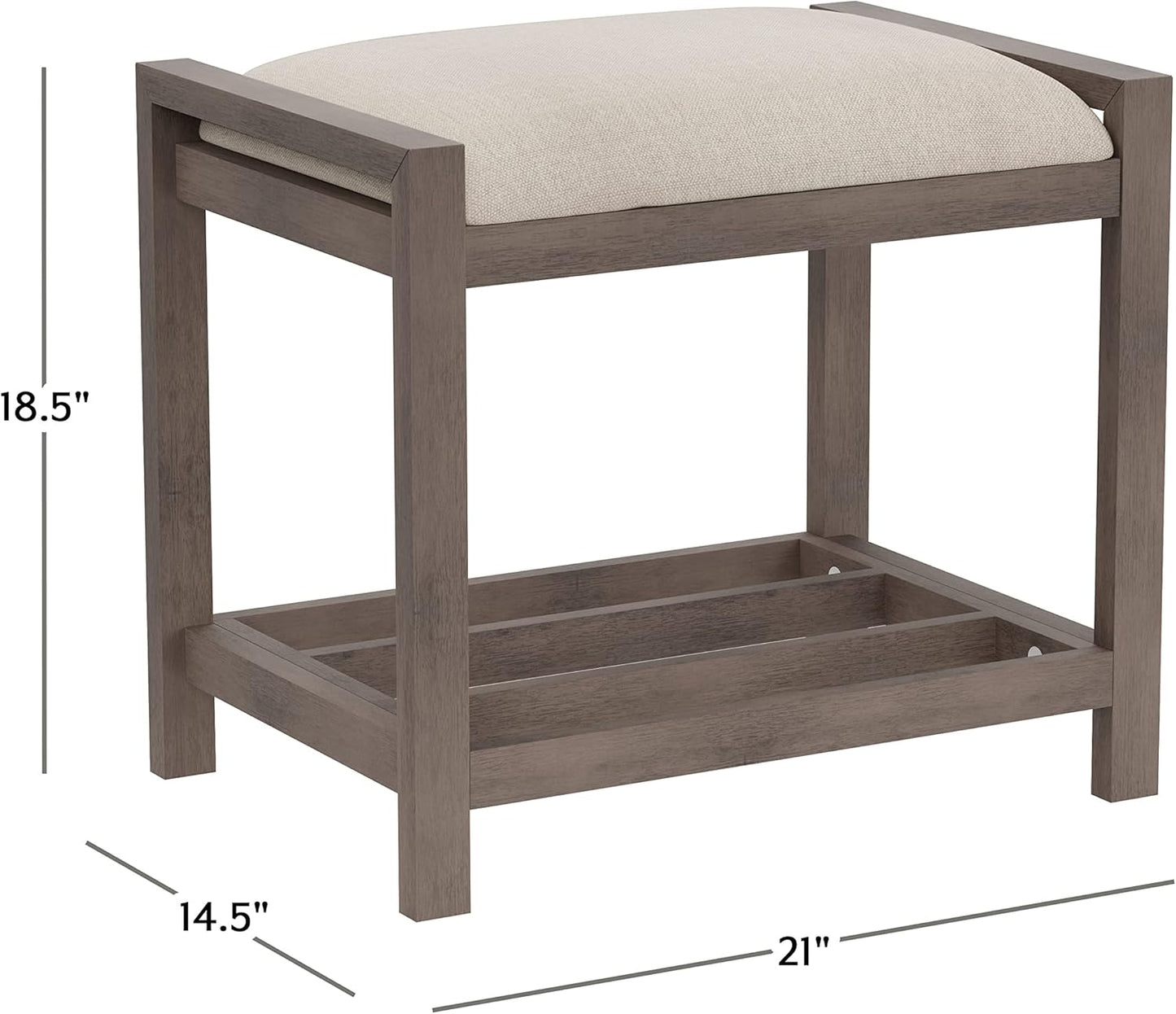 Hillsdale Muebles Amelia - Taburete de tocador, gris antiguo